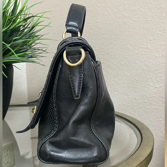 Rebecca Minkoff - Gorgeous Black leather Bag, Gold hardware, Crossbody Strap - Picture 6 of 14